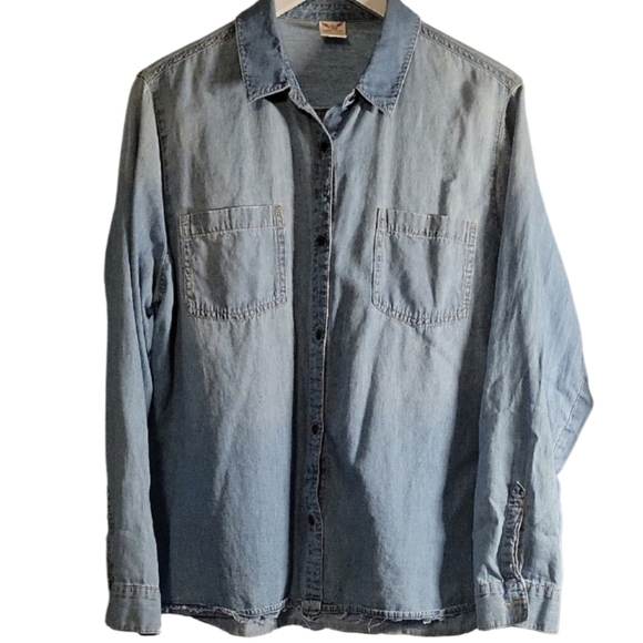Faded Glory Tops - Faded Glory Blue Casual Button Down Shirt